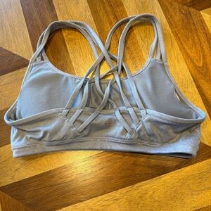 Athleta Gray Strappy Sports Bra FLAW
